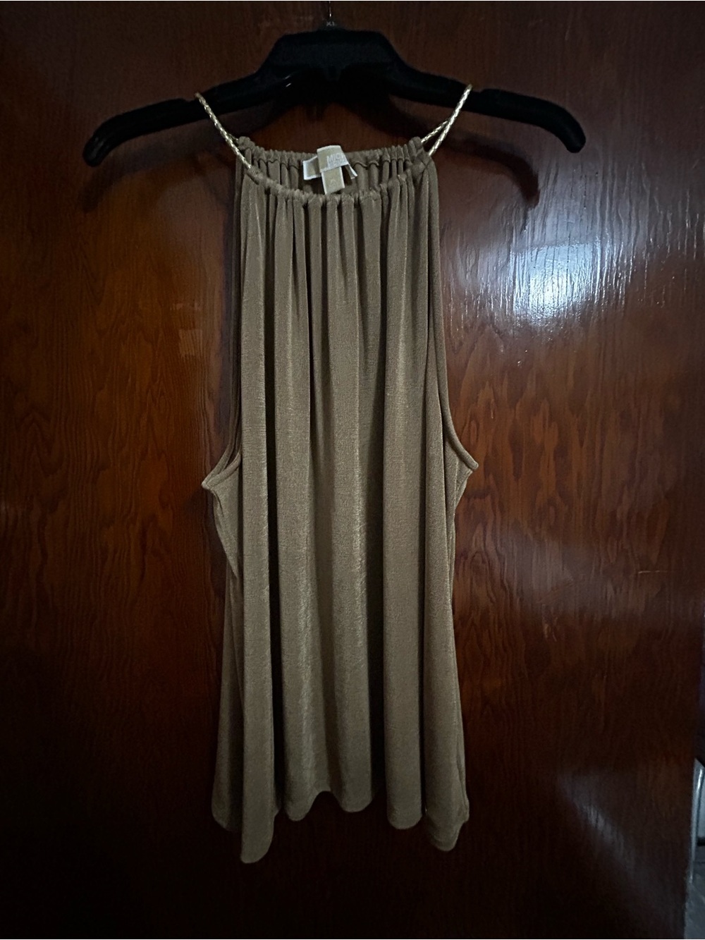 MK High-Neck Women's Tank Top in Gold